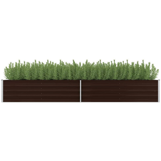 Garden Planter Brown 320x80x45 cm Galvanised Steel