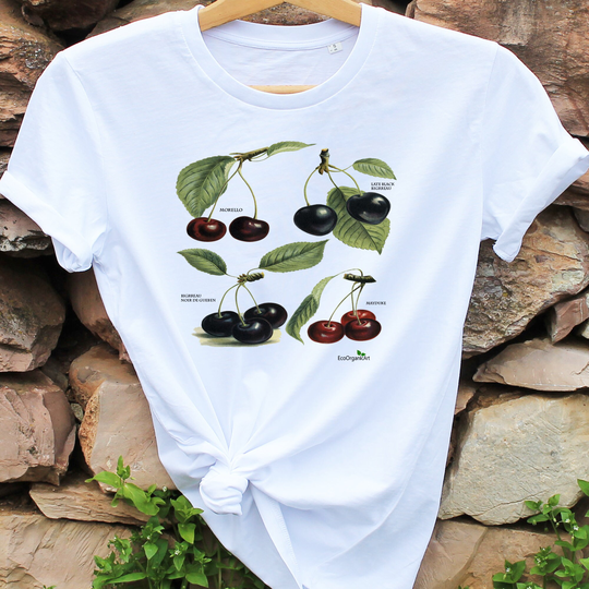 Cherry T-Shirt Organic Cotton T Shirt Cottagecore Vintage Shirt