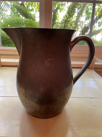 Crescent Pewter Pitcher 1504/Crescent Silverware Mfg. Co/Port Jervis, New York/Pewter Vase/Usa