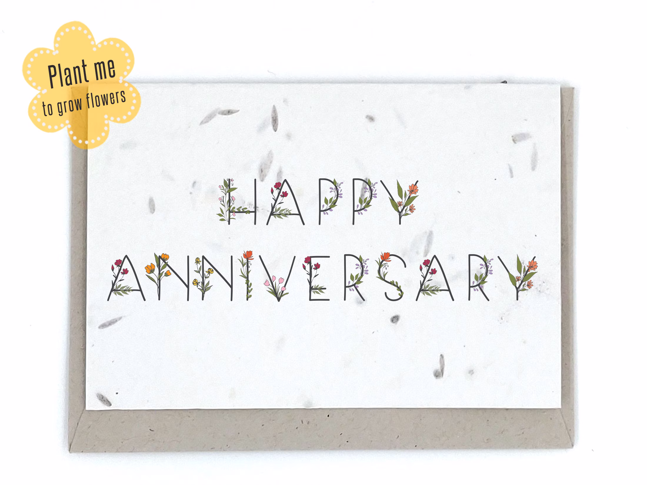 Plantable Seed Card, Happy Anniversary, Couple Husband, Wife, Parents | Eco-Friendly, Biodegradable, Wildflowers