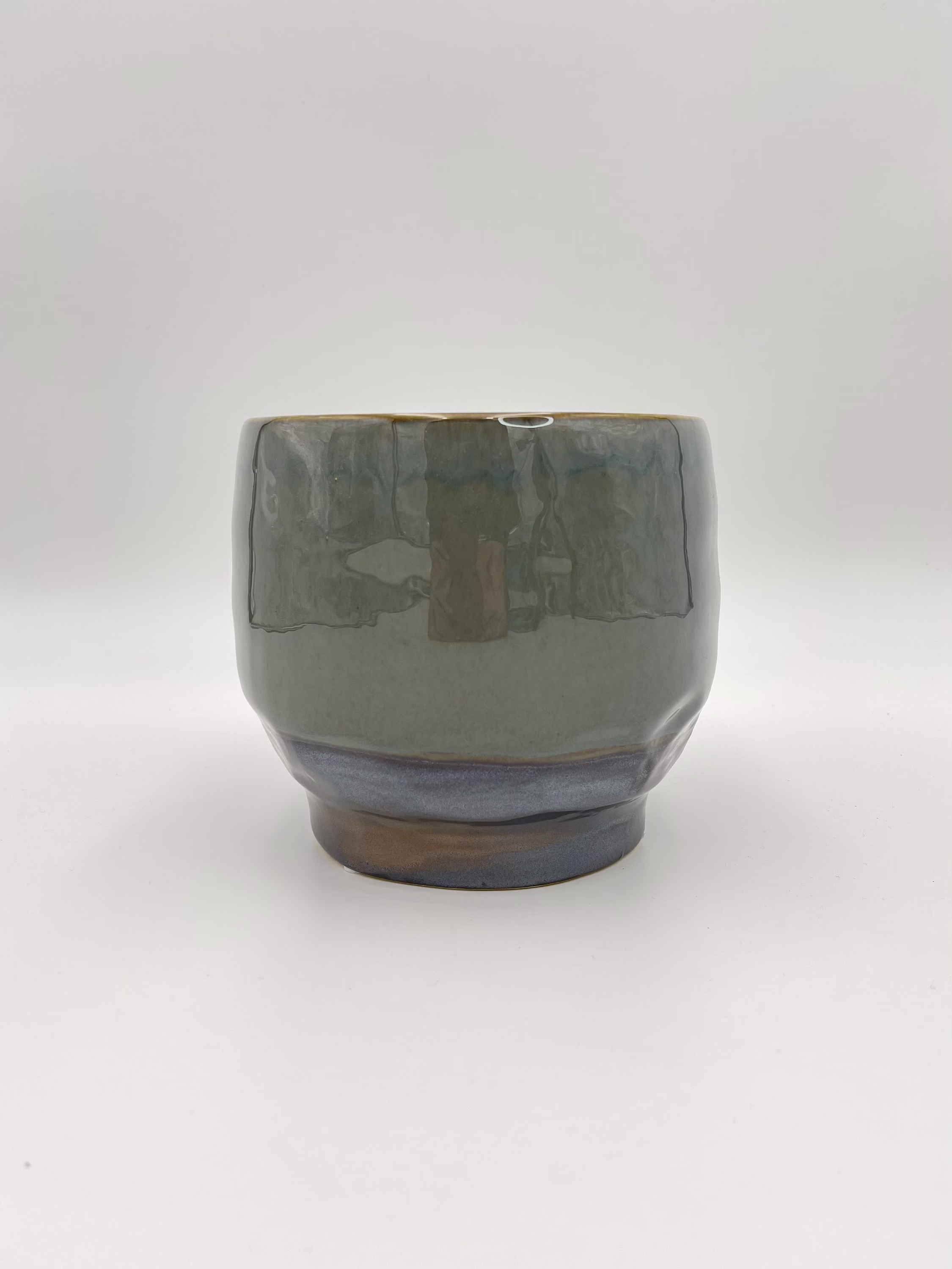 Blueberry House Plant Pot, 2 Size Options, Blue, Brownish Bottom, 14, 5 cm, 17.5 cm Diameter Blue Unique Design