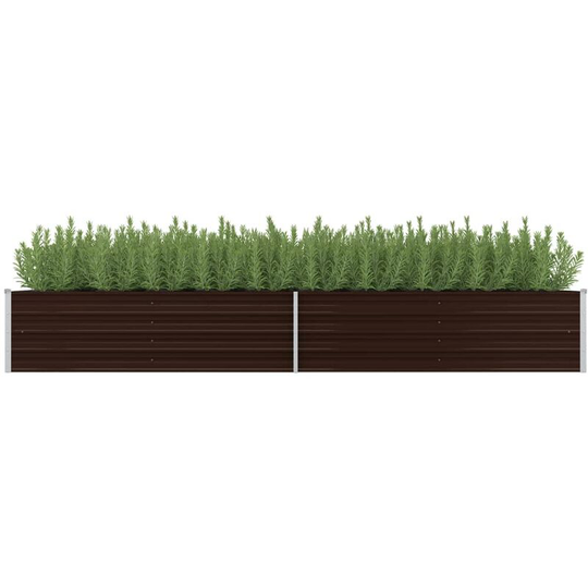 Topdeal - Garden Planter Brown 320x80x45 cm Galvanised Steel VDTD29837