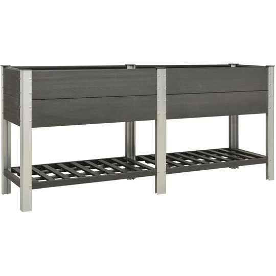 Garden Raised Bed with Shelf 200x50x90 cm wpc Grey Vidaxl Grey