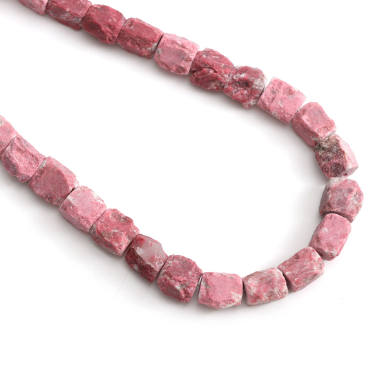 Natural Thulite Organic Rough Beads , 9x11mm To 10x13mm, Raw Drilled Beads, 8 Inches/16 Jewelry Making, Price Per Strands