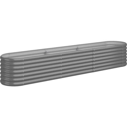 Vidaxl - Garden Planter Powder-coated Steel 224x40x36 cm Grey Grey