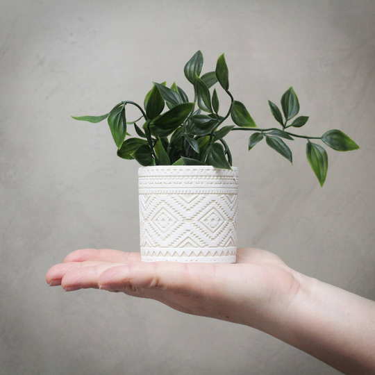 Cream 'Geo' Pots