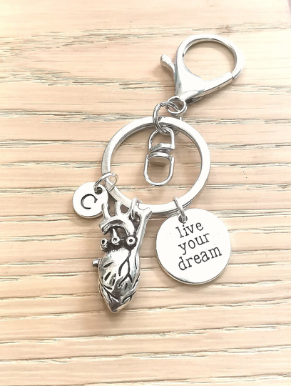 Cardiology Gift, Keychain, Doctor Keying, Keyring, Cardiologist Human Heart, Anatomical Heart, Medical, Medicine