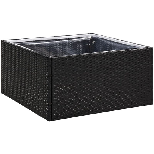 Garden Planter Black 80x80x40 cm Poly Rattan Vidaxl Black