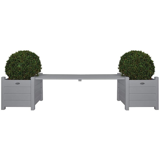 Devenirriche - Esschert Design Planters with Bridge Bench Grey CF33G - Grey
