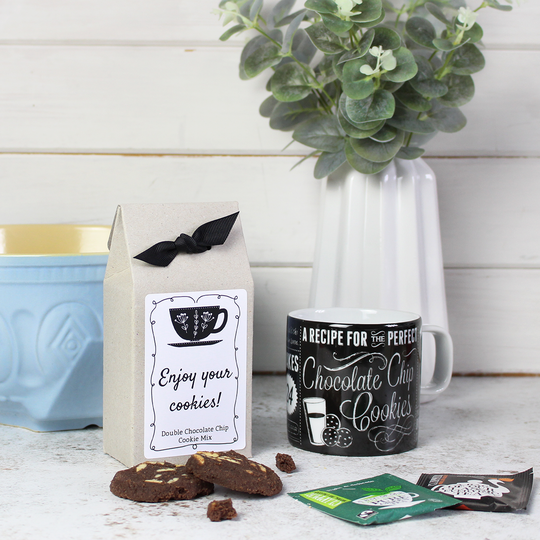 Diy Tea And Biscuits Gift Set, Mug, Cookie Mix And Tea