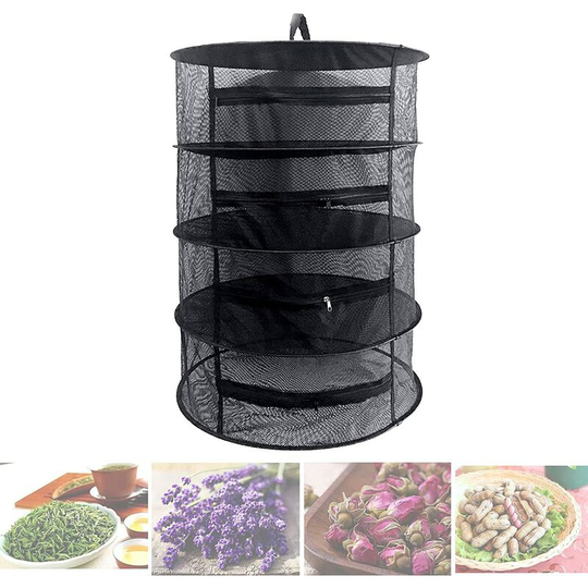 Foldable Hanging Drying Net 4 Layers Plant Mesh Floor Drying Basket with Zipper The Dry Rack for Drying Herbs Net Mesh Drying Bag