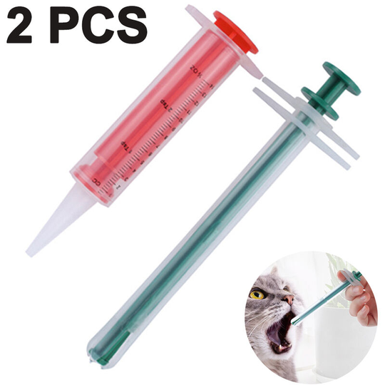 Devenirriche - 2 pcs Pet Medicine Feeder - Pet Pill Poppers Handy Durable Pet Pill Dispenser Oral Tablet Capsule or Liquid Medical Feeding Tool Kit