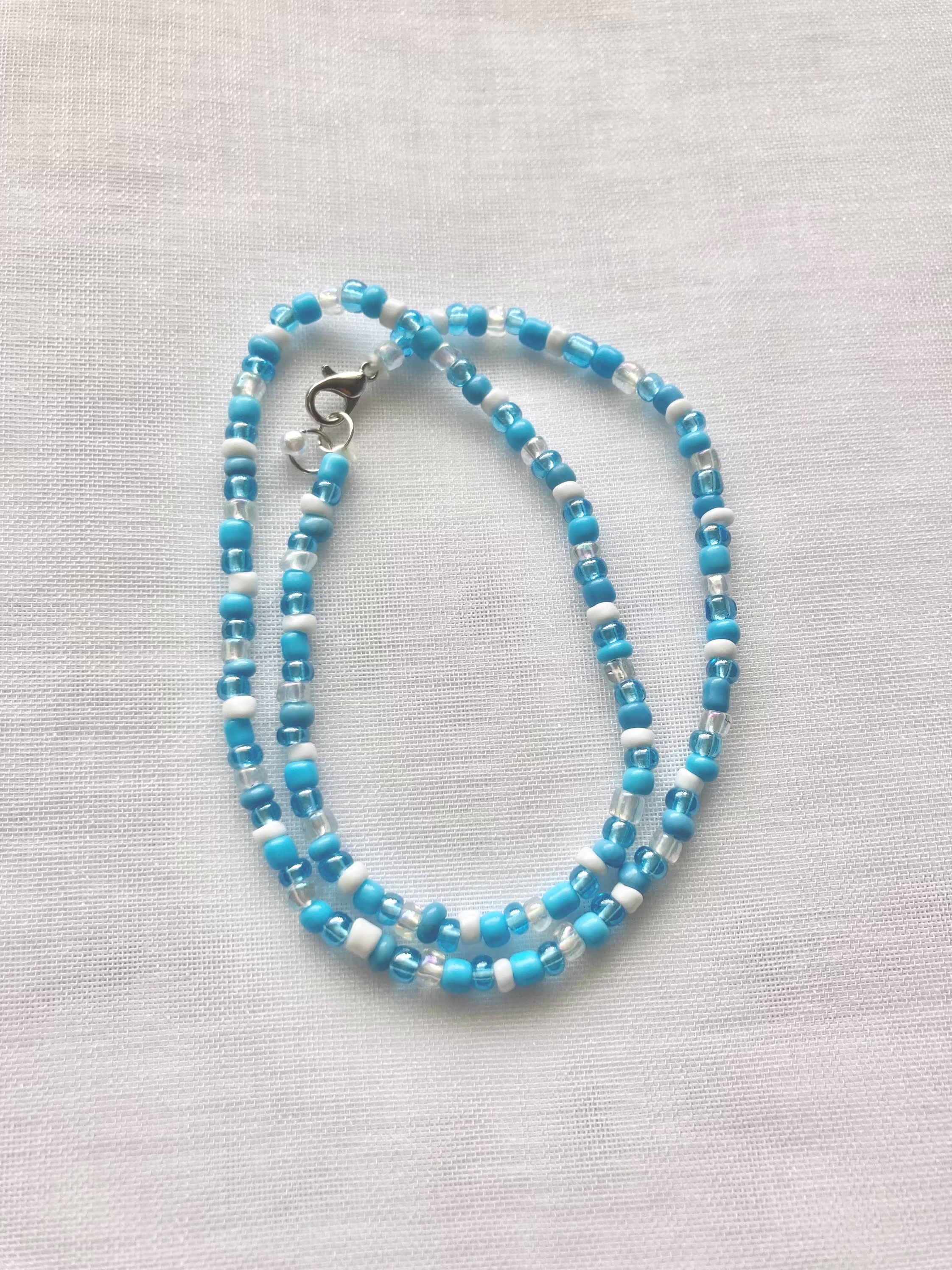 Seed Bead Necklaces | Blue & White Necklace Beaded Jewelry