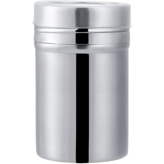 Stainless Steel Powder Shaker, Reusable Seasoning Salt Pepper Jar, Kitchen Condiment Container, Bottle Canister, Cocoa Sugar Storage Cup