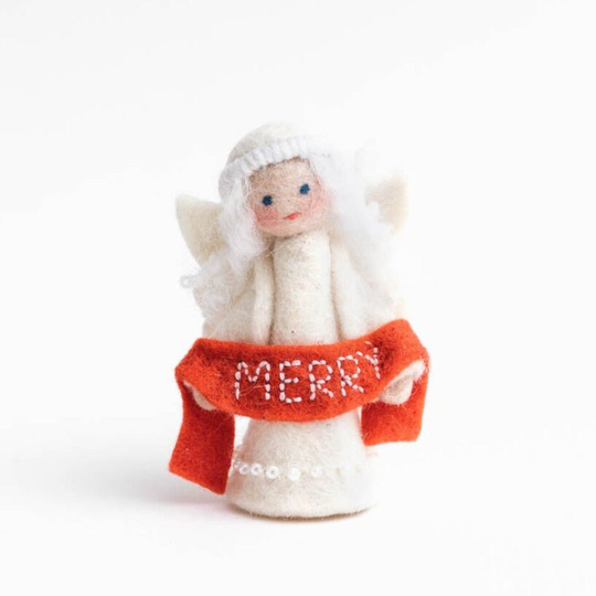 Felt Angel Ornament, Season's Blessing Merry, Christmas Ornament
