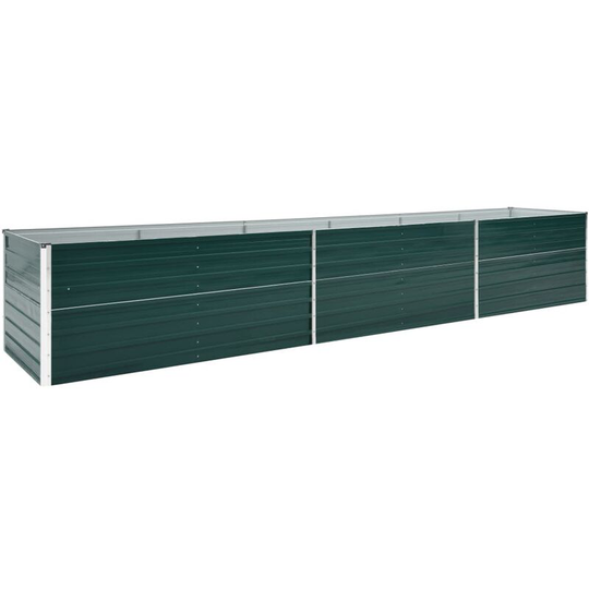 Garden Raised Bed Galvanised Steel 480x80x77 cm Green - Green