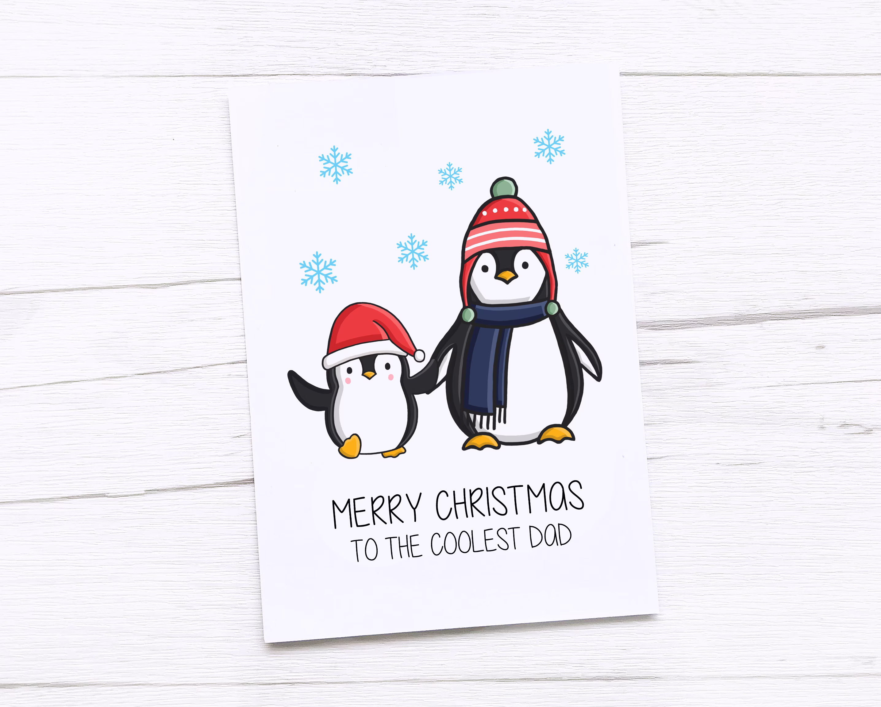 Happy Christmas Card | Merry Coolest Dad Penguin