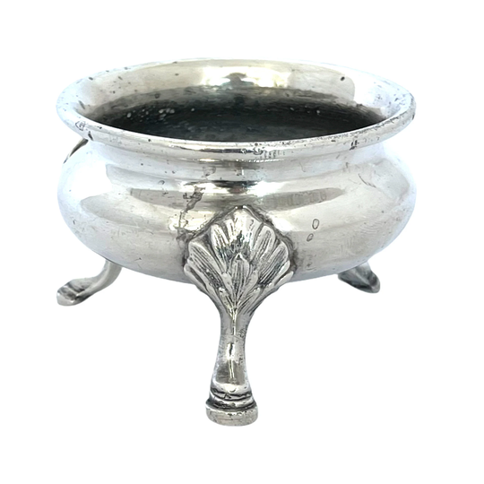 Antique Silver Plated Cauldron, Open Salt Cellar, Dish, Wiccan Altar, Offering Bowl, Traveling Alter, Pagan, Incense Burner, Witchcraft