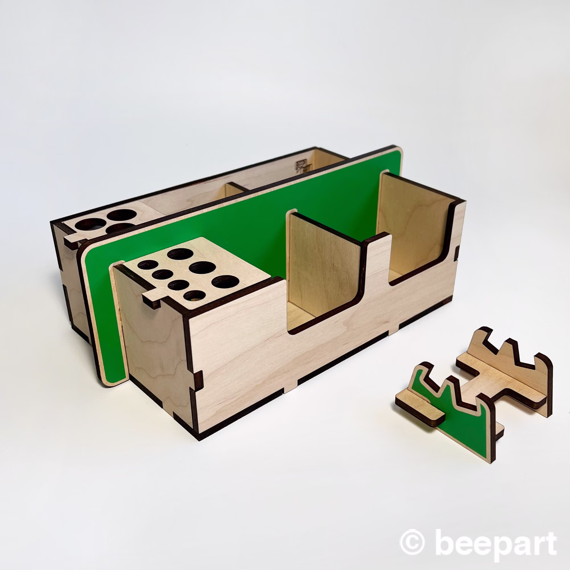 Deskbuckit Desk Organizer, Office Supplies Wood Tool Box, Wooden Craft Kit, Art Phone Holder