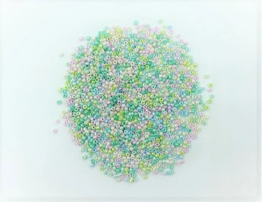 Glass Seed Beads - 2mm Pearlised Multicolours 20G Approx 1300 Pieces