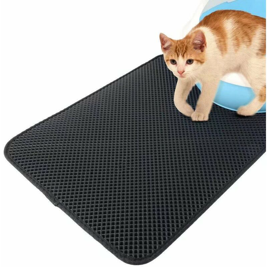 Non-slip cat litter mat Double layer eva Pet mats Domestic carpets Dog kennel mats Sand carpet Falling pet supplies (l (gray 55 * 70 cm))
