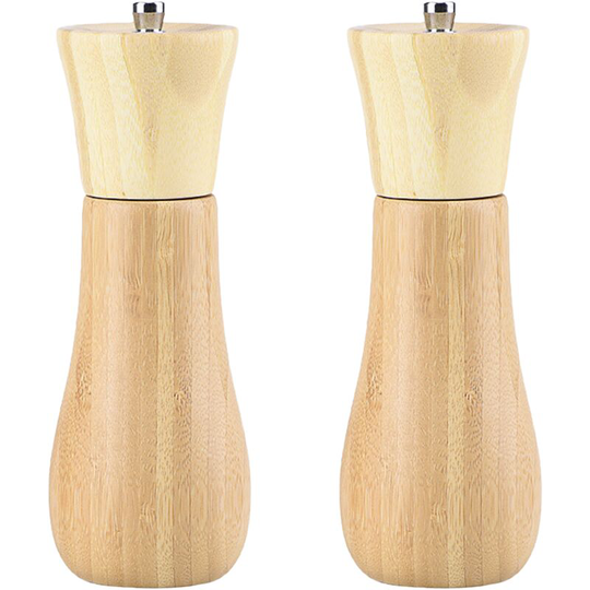 Salt Grinder White Wooden Pepper Grinder Sea Salt And Pepper Grinders of Oilcan Shaped 7 inch bowling bamboo