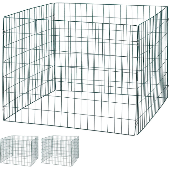 Relaxdays - Mesh Compost Bin, Pack of 3, Organic Garden Waste Recycling, Large Leaf Composter, 560 l, Metal, Dark Green