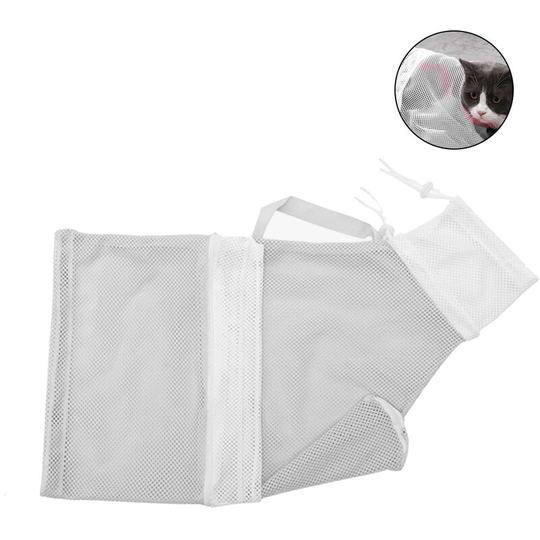 Devenirriche - Cat Bathing Bag,Puppy Dog Cleaning Shower Bag- Adjustable Anti-Bite and Anti-Scratch Polyester Soft Restraint Cat Grooming Bag for
