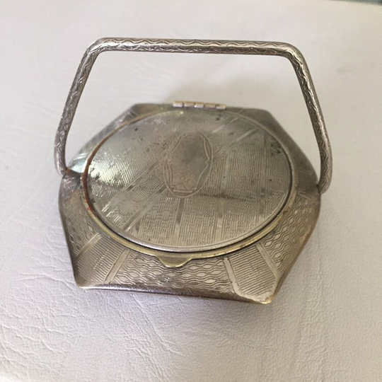 Vintage 1930S Whoopee Compact With Handle, Mcrae & Keller, Powder Rouge Vanity Art Deco