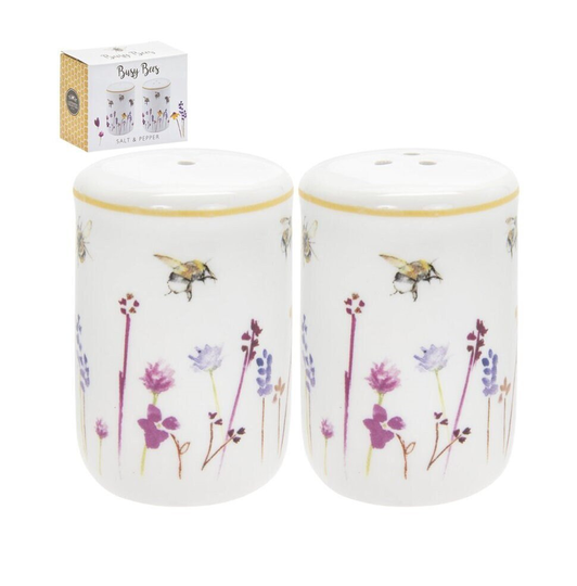 Busy Bees Design Fine China Salt & Pepper Food Condiment Seasoning Shaker Set