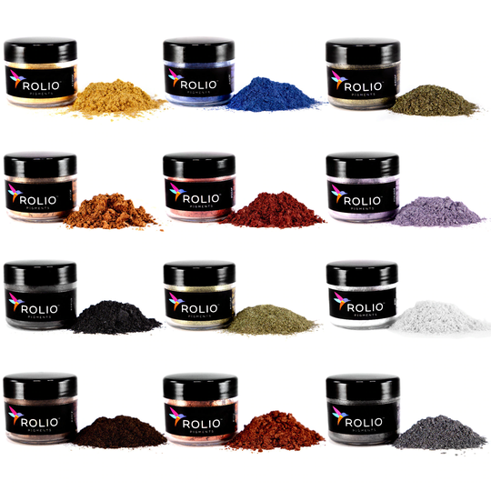 Mica Powder - 12 Earth Color Pigments For Slime, Nail Polish, Makeup, Epoxy Resin, Candle Making, Bath Bombs, Soap Colorant, Paint