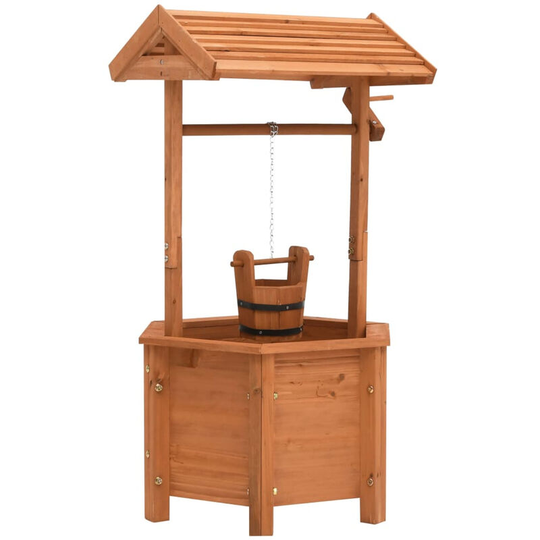 Garden Wishing Well Planter 40x40x84 cm Firwood