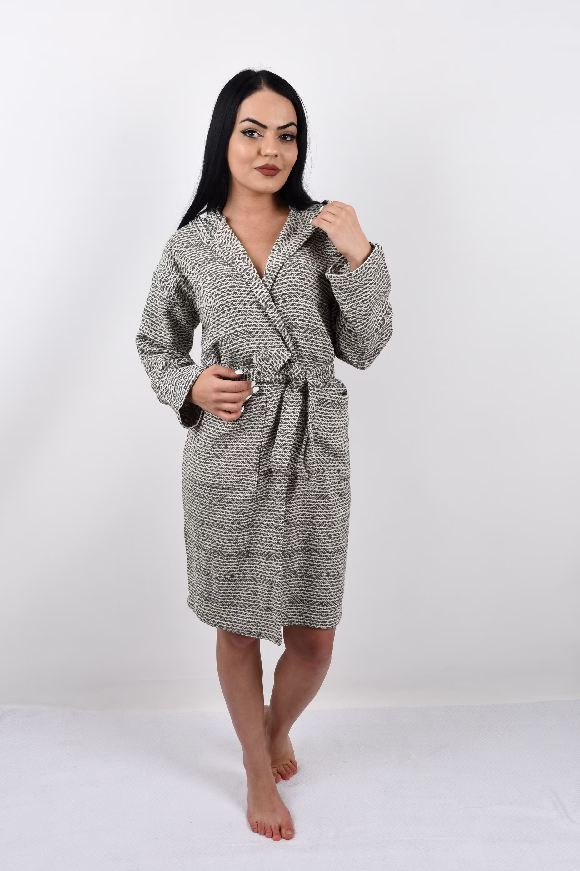 Cotton Kimono, Organic Bathrobe, Turkish Chic Pajamas, Absorbent Bath Dress, Beach Cloths, Dark Green Bathrobe
