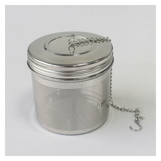 Pack Large Tea Infuser Infuser Loose Leaf Spice Tea Infuser for Kitchen, 18/8 304 Stainless Steel, Threaded Lid, Chain Hook, Extra Fine Mesh Tea