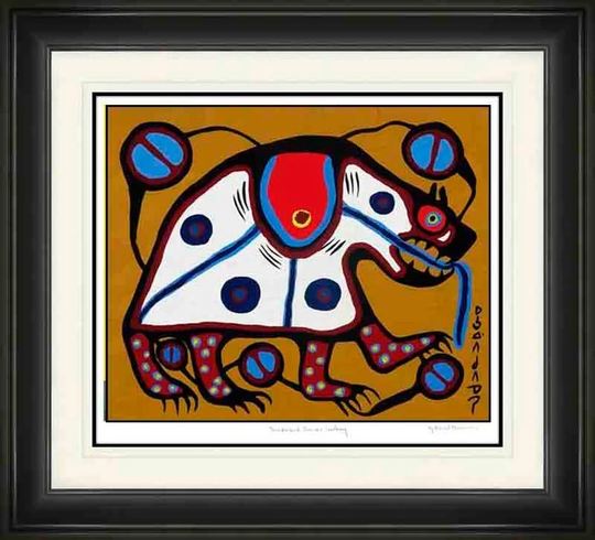 Norval Morrisseau - Sacred Medicine Bear, Limited Edition, Framed Art