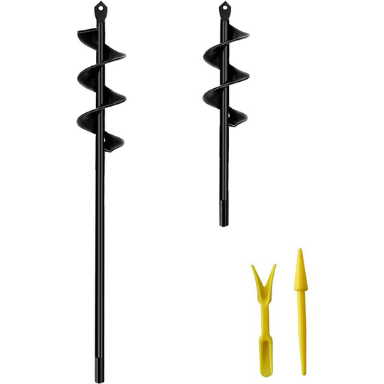Garden Planter Bulb Auger Drill Bit Garden Cultivator Hand Drill Digger Auger Rust-Proof Rapid Planter, Bulb Plant Auger, Umbrella Post Hole Digger