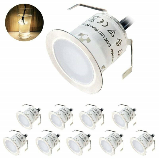 Recessed Spot Floor Lamp - rgb Light DC12V 0.6W Waterproof IP67 Ø32mm - Lighting for Terrace, Patio, Path, Wall, Garden, Decoration, Indoor and