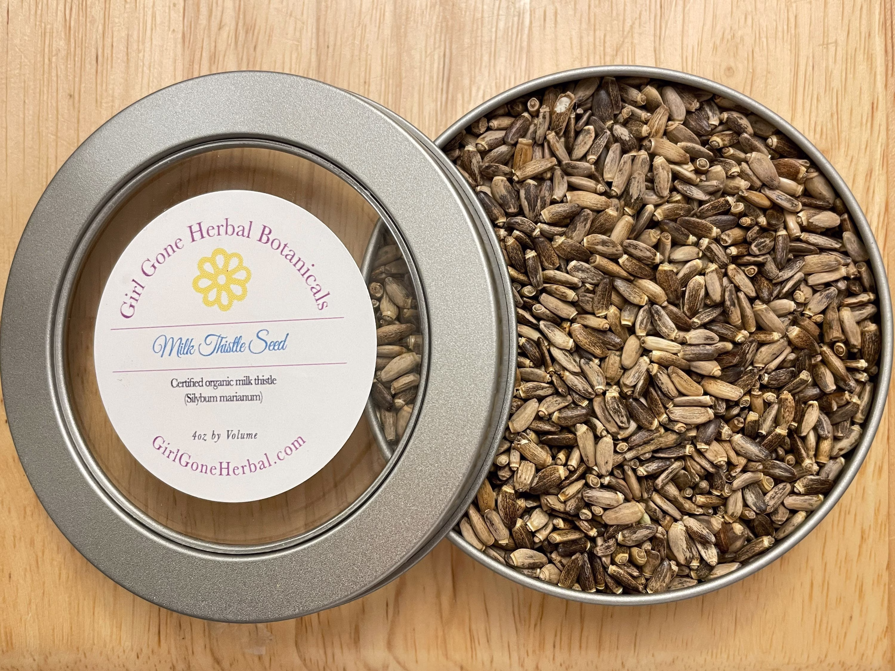 Milk Thistle Herbal Tea, Detox Anti-Inflamatory Medicinal Infusion, Organic Looseleaf Tea Tin
