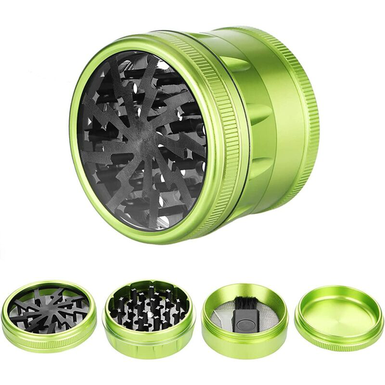 Spice Grinder 2.3 inch Herb Grinder, Herb Grinder Spice Grinder Zinc Alloy with 4 Pieces Pollen Mill Grinder Sieve for Dried Spices, Herbs