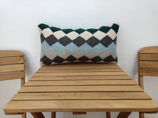Armchair Pillow, Organic Handmade Lumbar Vintage Couch Ottoman Style Casual 10-20Vt110