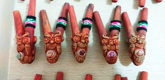 Owl Kuripe. Unique Handmade Kuripe. Made Of Precious Wood, With Healing Crystals