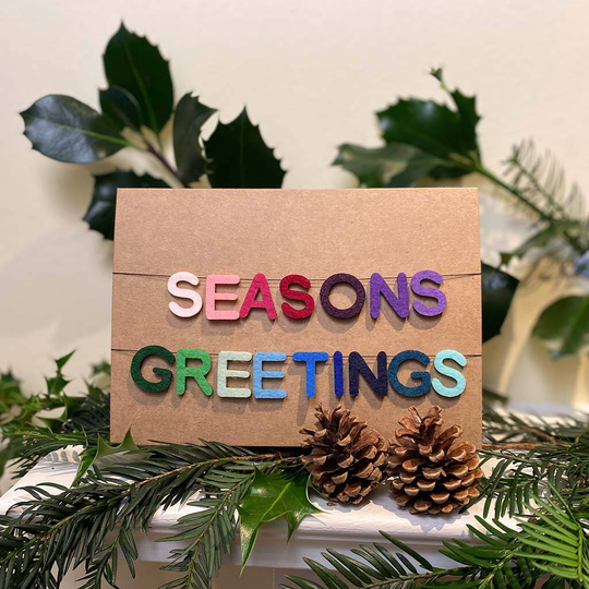 Seasons Greetings Mini Garland Christmas Card