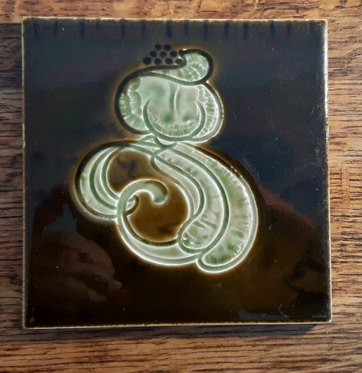 Antique Tile Art Nouveau Organic Design By Richards About 1906