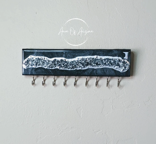 Resin Geode Jewelry Hanger, Organizer, Necklace Holder, Key Display, Rack For The Wall, Wall Art