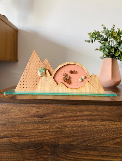 Wood Mountain Earring Holder, Stud Organizer, Jewelry Display, Stand, Gift Ideas
