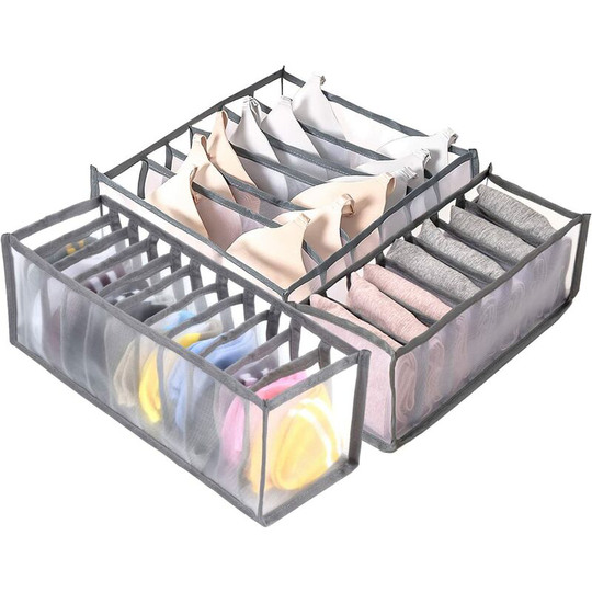 Underwear Drawer Organizer Set - Foldable Underwear Drawer Organizer for Clothes, Socks, Underwear and Bras