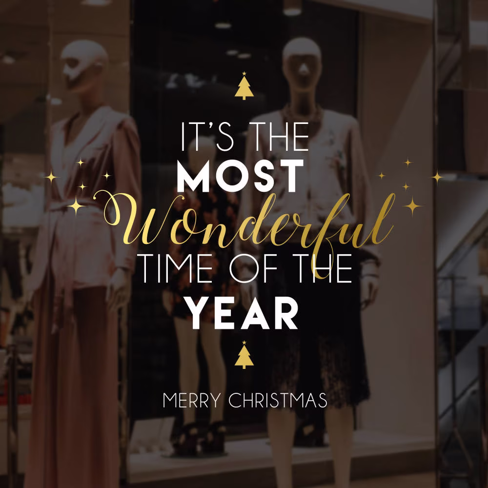 Wonderful Christmas Shop Window Sign - Removable Retail Display Vinyl Seasonal Decor Festive Season Sticker