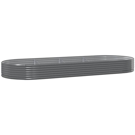 Garden Planter Powder-coated Steel 373x140x36 cm Grey vidaXL - Grey