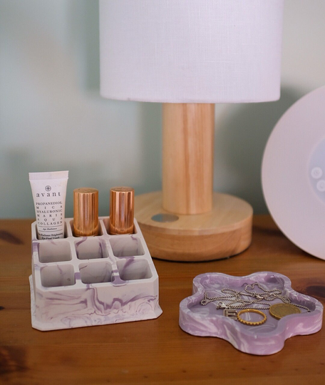 Lipstick/Makeup Holder Organizer & Trinket Dish - Jesmonite Great Gift Personalised Colours