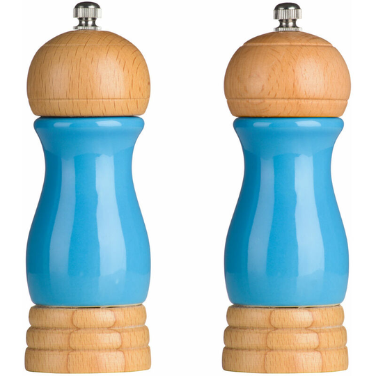Premier Housewares Blue High Gloss Salt and Pepper Mill Set
